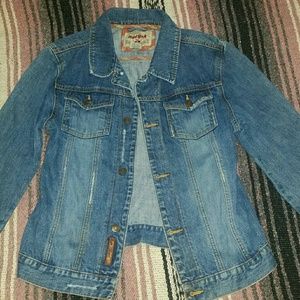 Hard Rock Vintage Denim Distressed Denim Jacket